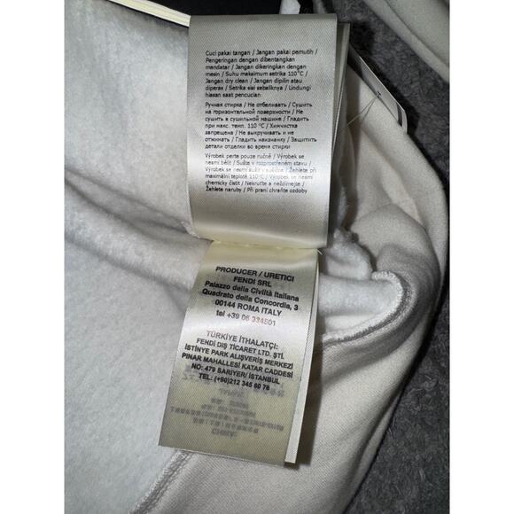 Fendi Roma Mania Fila All Over Logo White Blue Red Sweatshirt Hoodie Large L - Picture 14 of 16